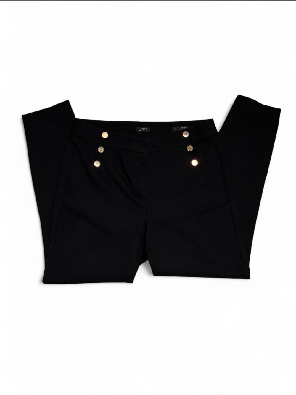 LOFT- black pants with gold buttons- Size: 8